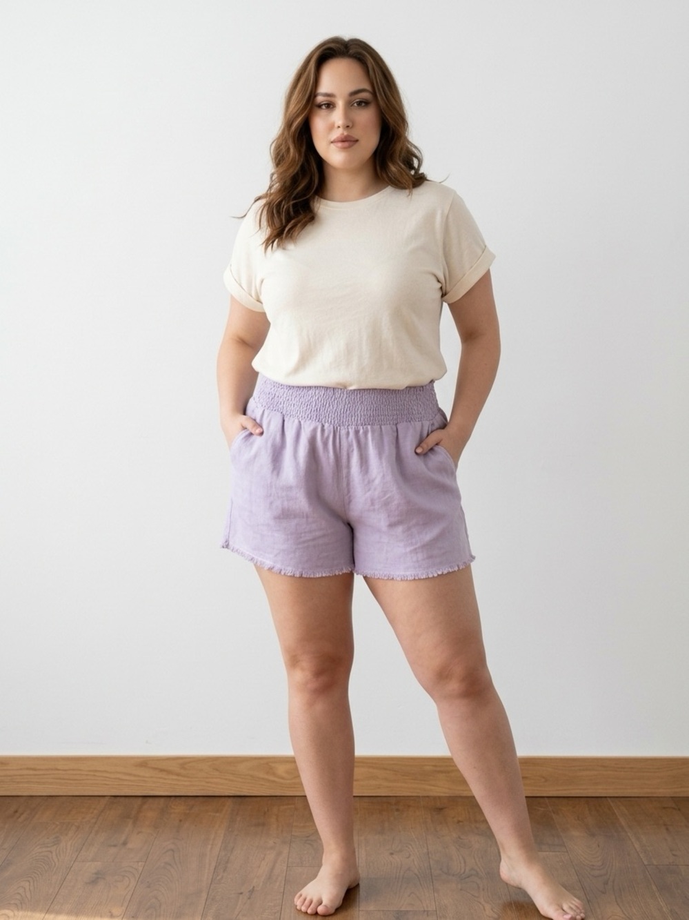 Wild Fable Gray and Purple Smocked Waist Shorts - 2 Pairs